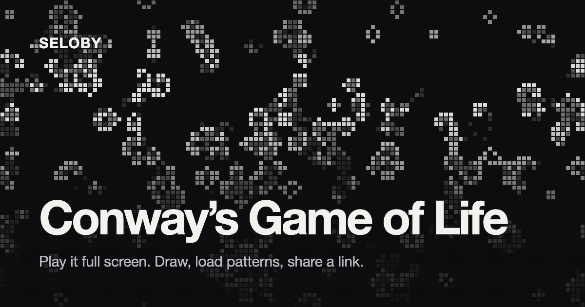 Conway’s Game of Life online, full screen cover